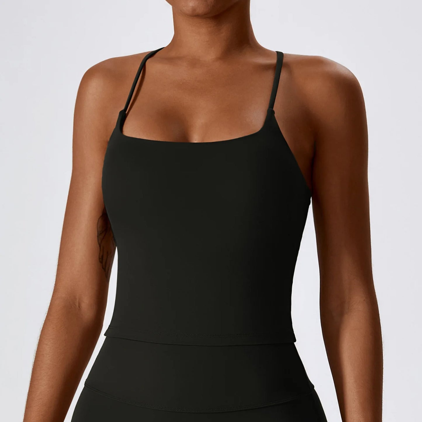 Women's Sleeveless Sports Top – Thin Compression Yoga Crop with Open Back (Available in Multiple Colors)