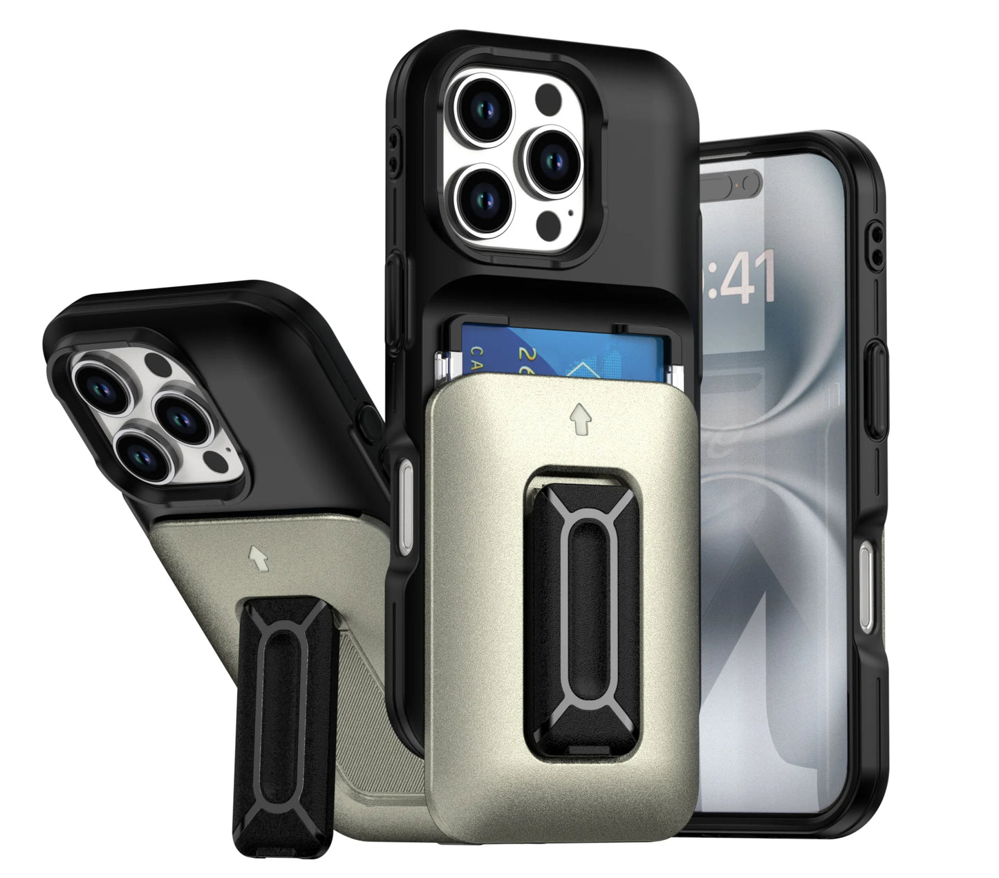 New Korean Sliding Card Holder Kickstand Protective Phone Case for iPhone 11 to iPhone 16 Pro Max – Stylish Multi-Functional Cover