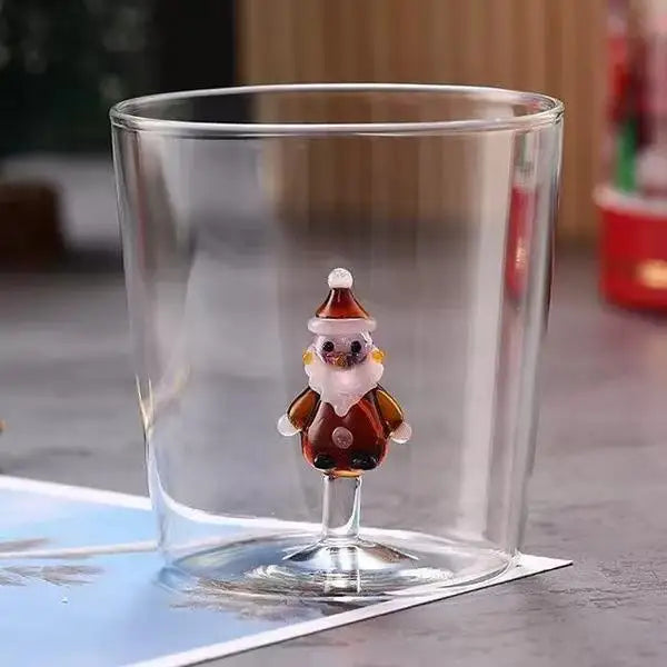 3D Christmas Glass Cup – Festive Tree Design