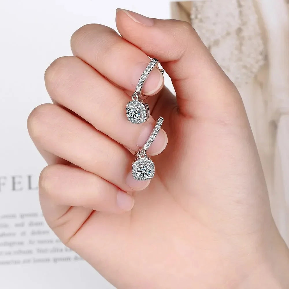 Elegant 2CT Moissanite Hoop Earrings – Silver or Gold Plated