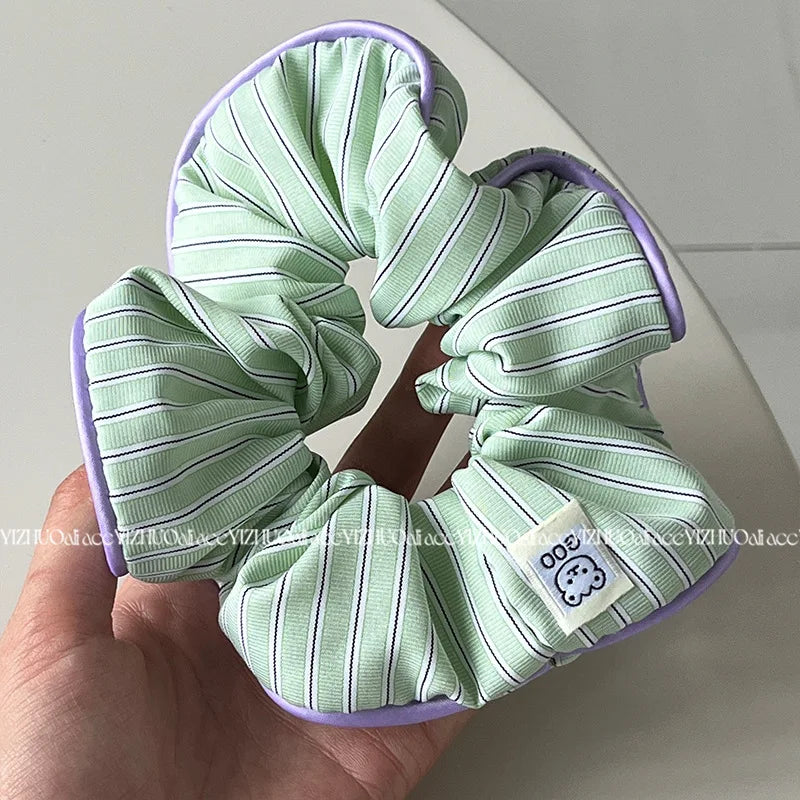 Large Korean Style Scrunchie – Candy Color Hair Tie for Bun or Ponytail