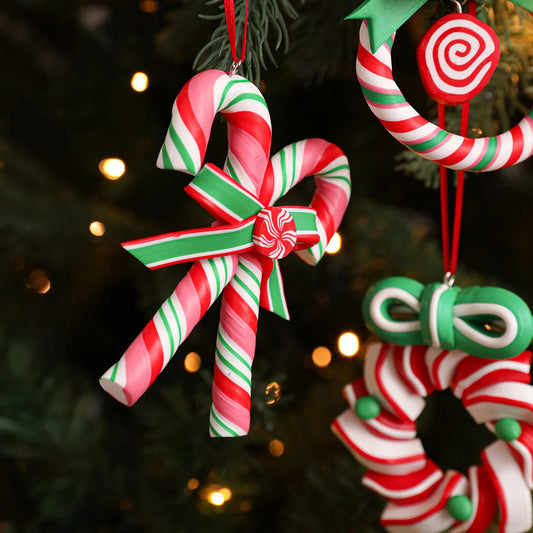 Christmas Candy Cane Ornament – Glitter Hanging Holiday Decoration
