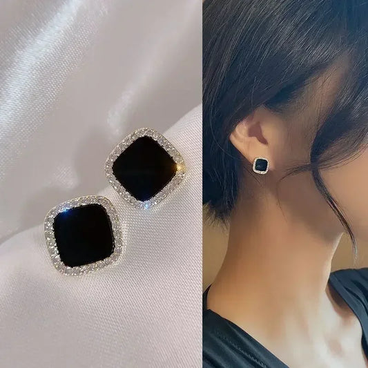 Elegant Women’s Stud Earrings – Assorted Designs with Zircon & Resin