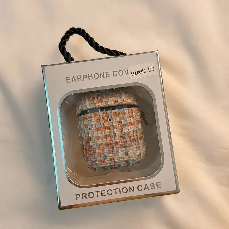 Premium Braided Leather AirPods Case – Handcrafted Elegance