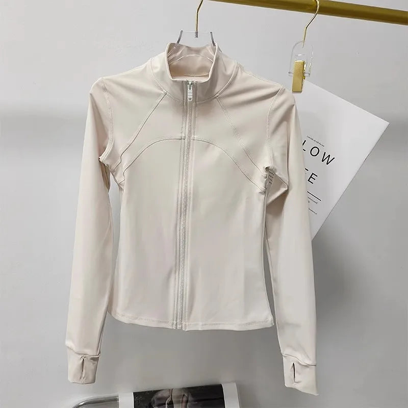 Women’s Quick-Drying Sports Jacket – Long Sleeve Fitness Training Top