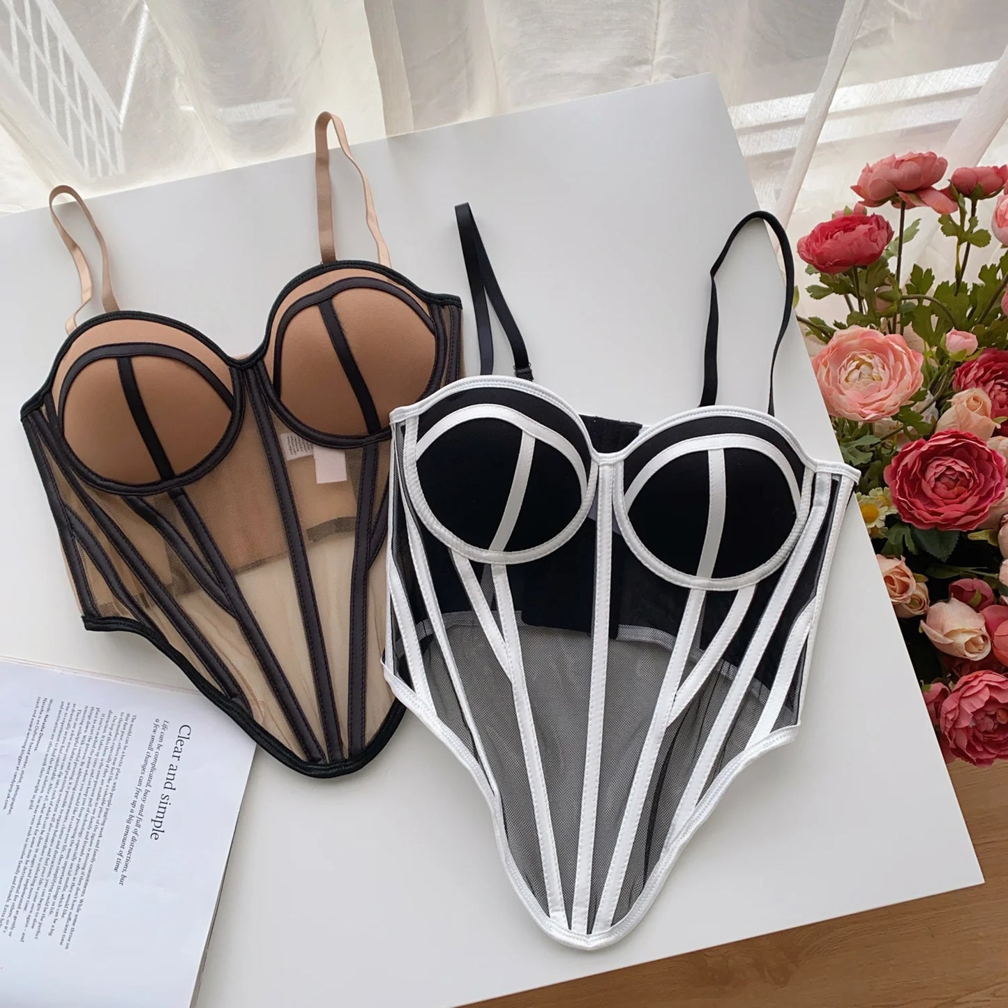 Sheer Strapless Corset Top – Slim Transparent Bustier Camisole