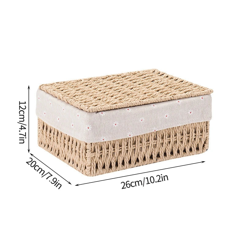 Wicker Storage Basket with Lid