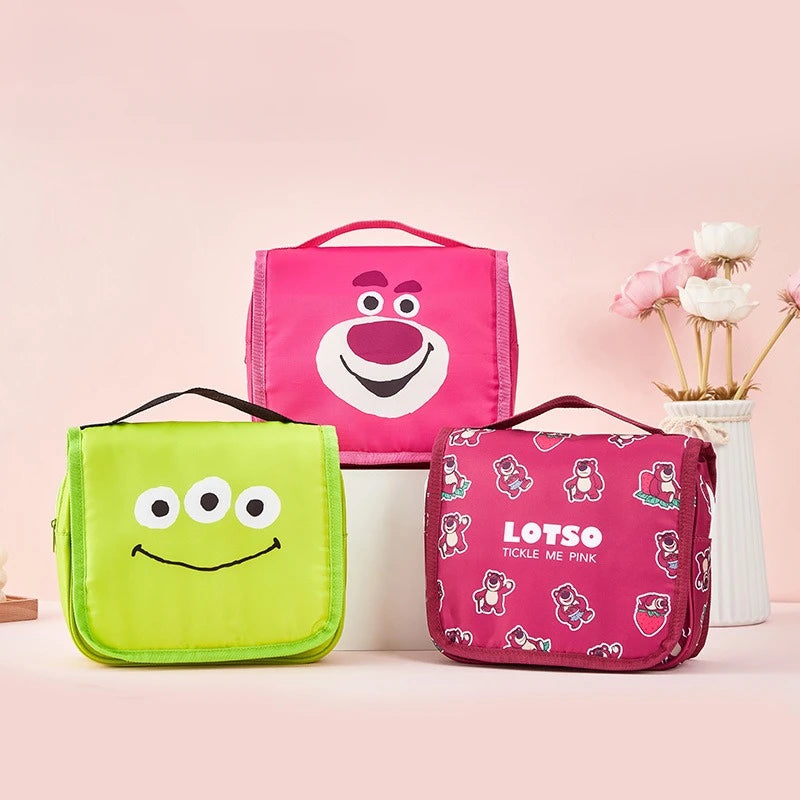 Lotso Cartoon Makeup Bag – Waterproof Travel & Storage Cosmetic Pouch