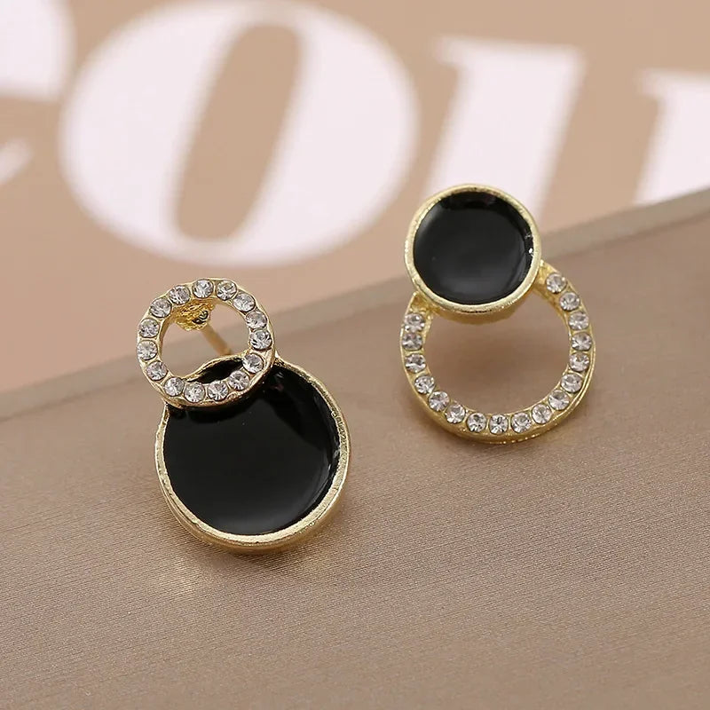 Elegant Women’s Stud Earrings – Assorted Designs with Zircon & Resin