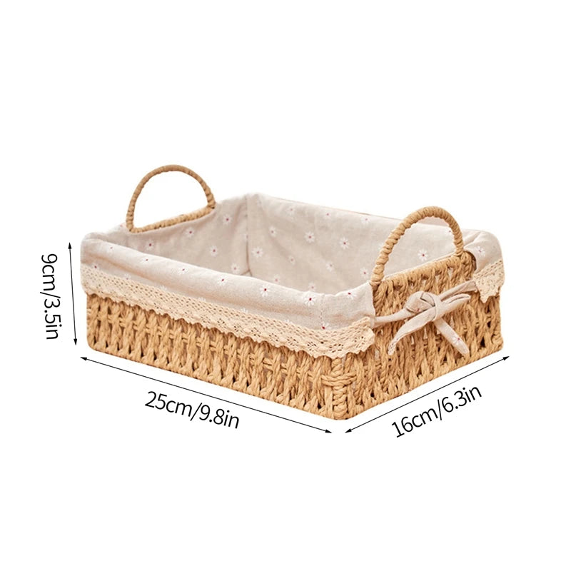 Wicker Storage Basket with Lid