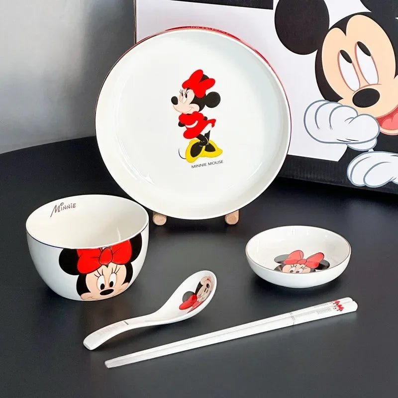Disney Mickey Minnie Donald Ceramic Dinner Plate – High-Quality Cartoon Tableware