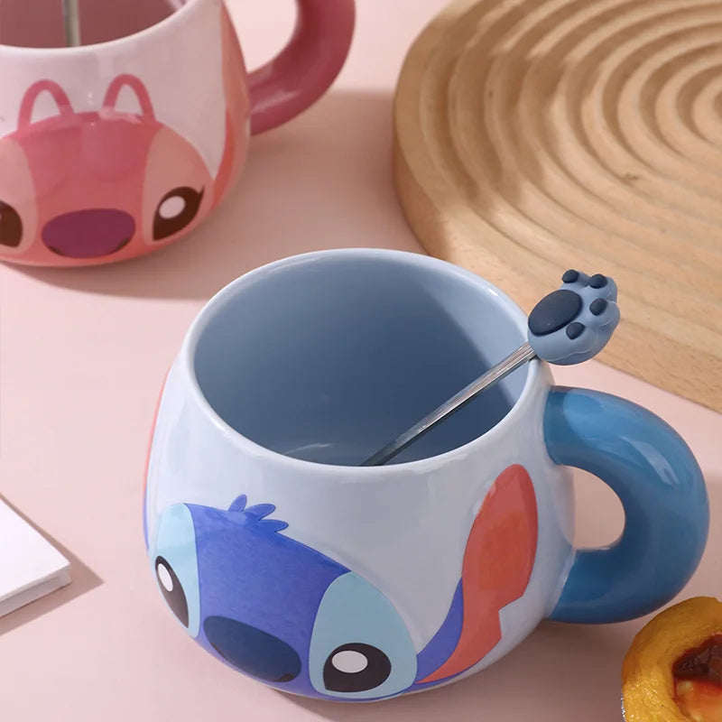 Disney Stitch Ceramic Mug with Spoon & Gift Box – Lilo & Stitch Coffee Cup