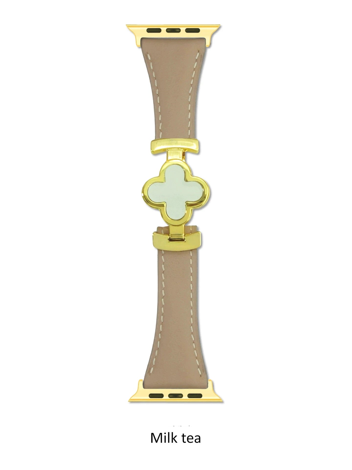 Premium Leather Apple Watch Strap with Magnetic Clover Design