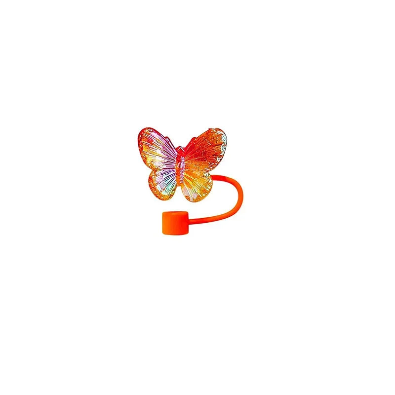 Colorful Butterfly Straw Cap Cover