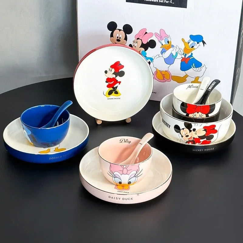 Disney Mickey Minnie Donald Ceramic Dinner Plate – High-Quality Cartoon Tableware
