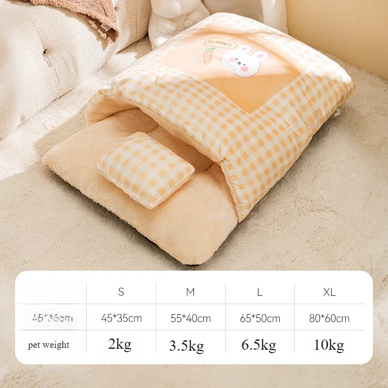 Warm Sleeping Bag Bed for Pet with Pillow