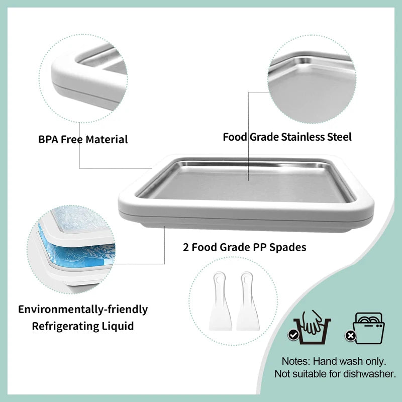 DIY Ice Cream Roll Maker Tray – Home Frozen Dessert Set