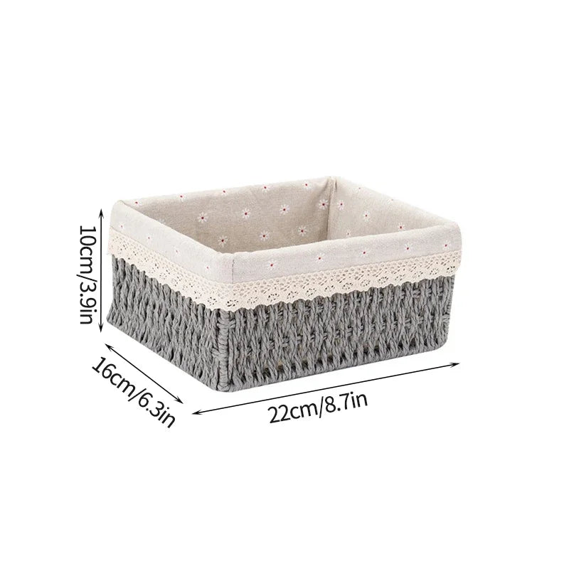 Wicker Storage Basket with Lid