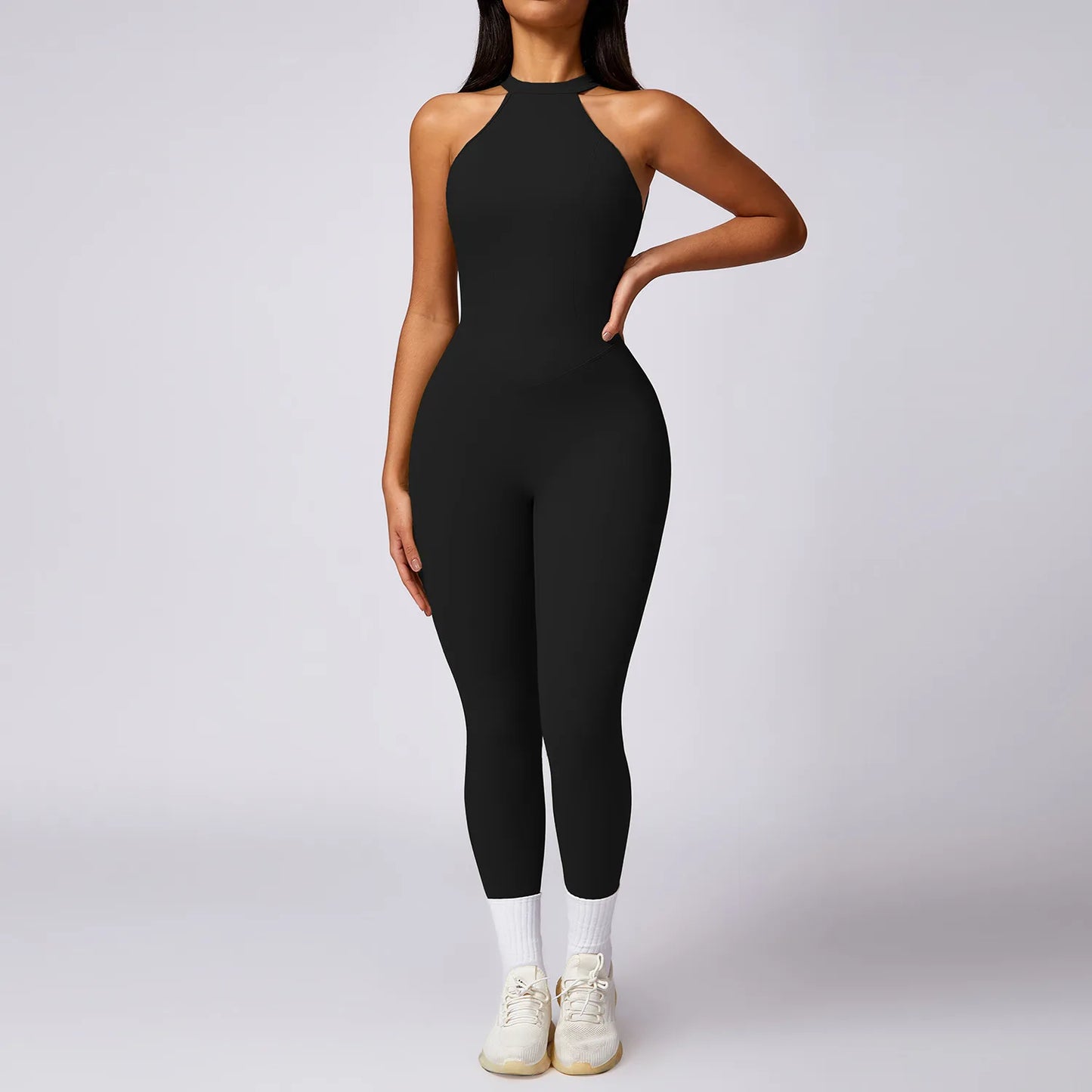 Women’s Scrunch Butt Gym Jumpsuit – High Stretch Yoga Romper for Training & Workout