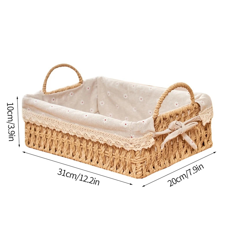 Wicker Storage Basket with Lid