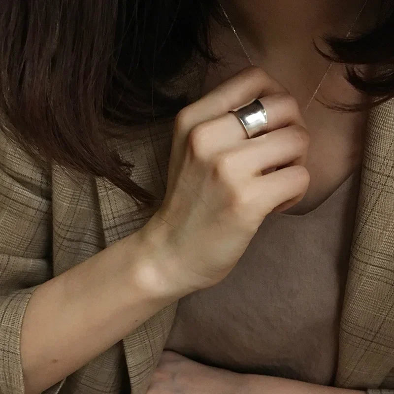 Trendy Silver- Cuff Rings