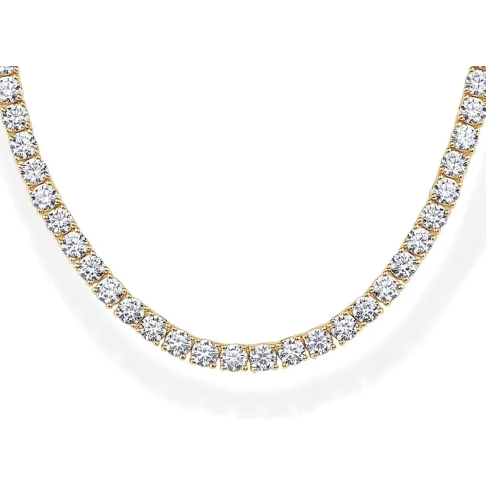 4mm Tennis Chain Necklace – Gold & Silver