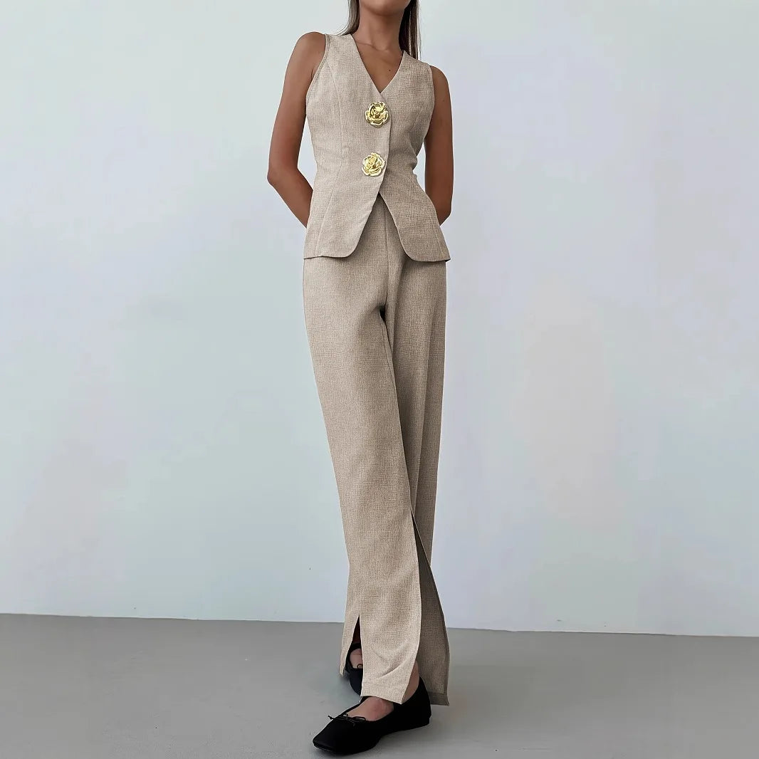 Chic Two-Piece Vest & Pants Set