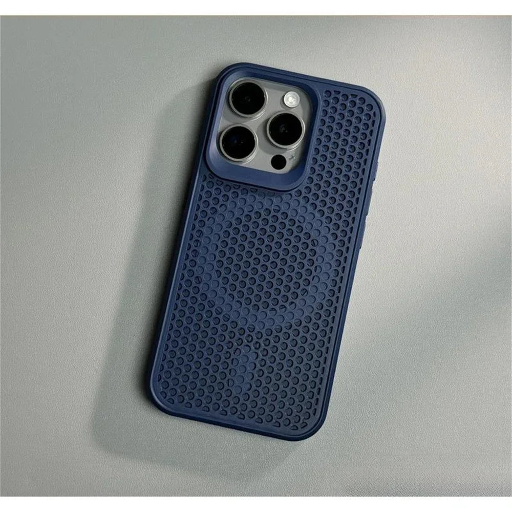 Luxury Matte Heat Dissipation Hole Magsafe Case for iPhone 12 to iPhone 16 Pro Max – Magnetic Wireless Charging PC Hard Cover