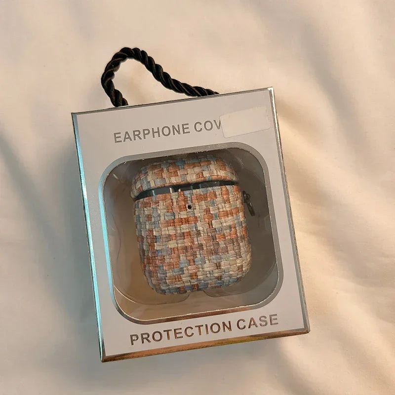 Premium Braided Leather AirPods Case – Handcrafted Elegance
