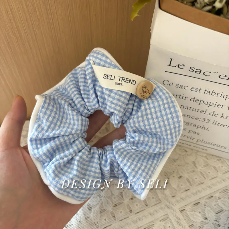 Large Korean Style Scrunchie – Candy Color Hair Tie for Bun or Ponytail