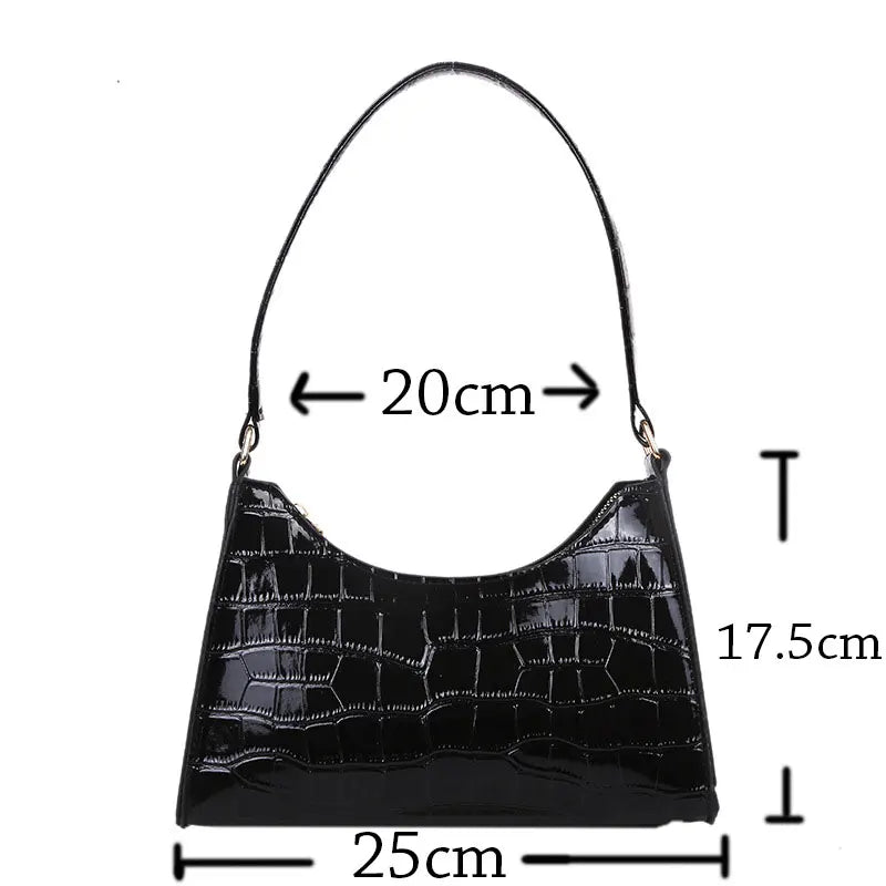 Classic Shoulder Bag for Women – Sleek Shiny PU Leather Tote