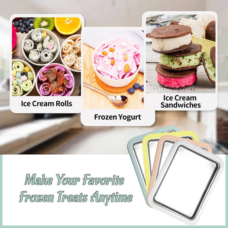 DIY Ice Cream Roll Maker Tray – Home Frozen Dessert Set