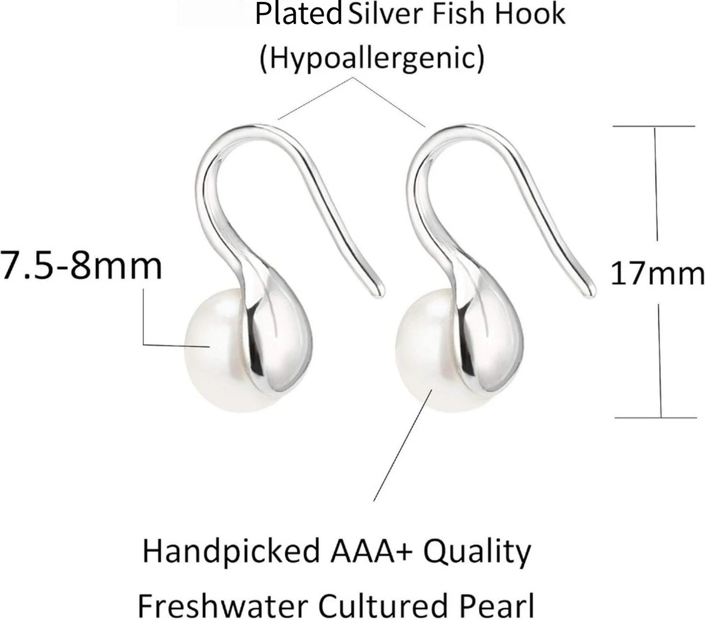 Classic Pearl Drop Earrings – Gold or Silver Plated
