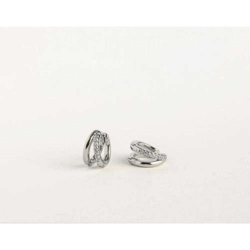 Gold Diamond Huggie Hoop Earrings – Elegant & Minimalist