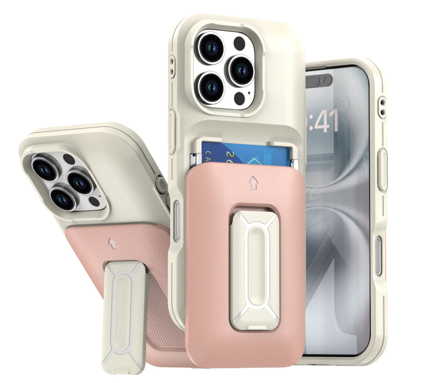 New Korean Sliding Card Holder Kickstand Protective Phone Case for iPhone 11 to iPhone 16 Pro Max – Stylish Multi-Functional Cover