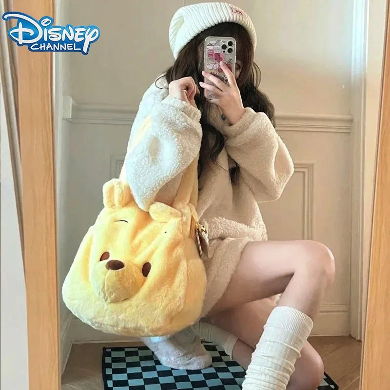 Disney Winnie The Pooh Cartoon Shoulder Bag – Cute Plush Handbag
