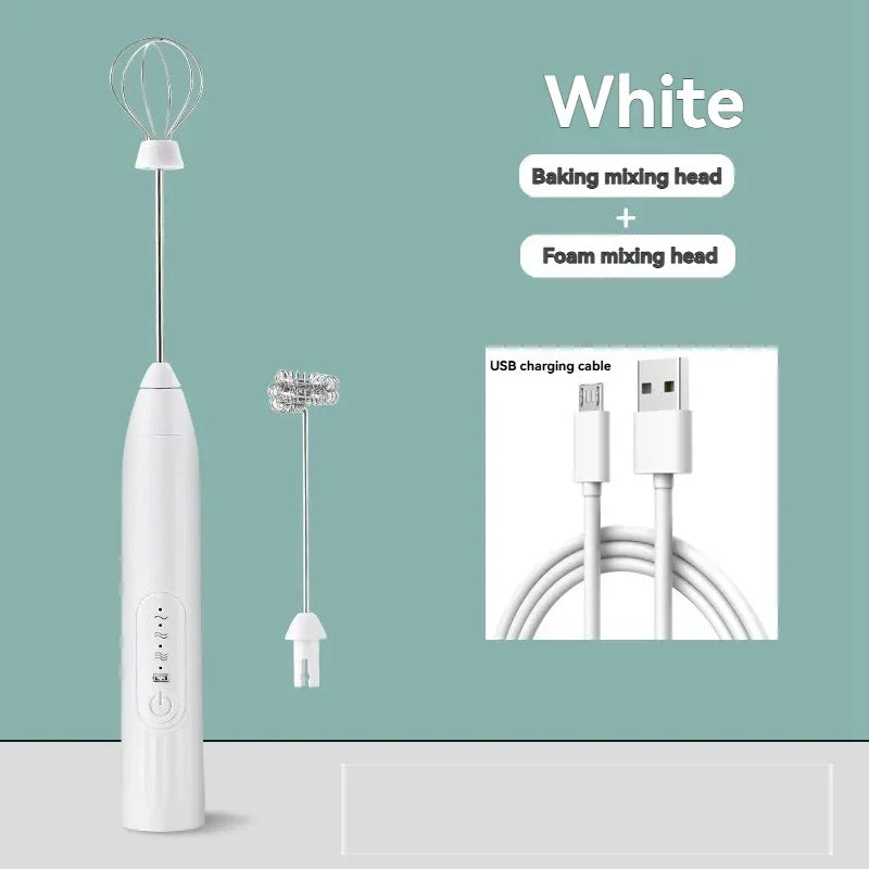 Electric Handheld Milk Frother & Whisk – USB Rechargeable
