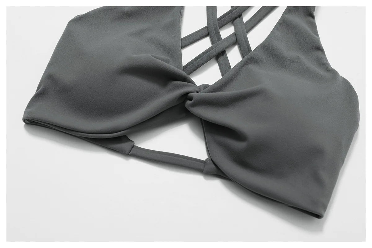 Women’s Cross-Back Push-Up Sports Bra – Breathable Crisscross Fitness Top (Multi Colors)