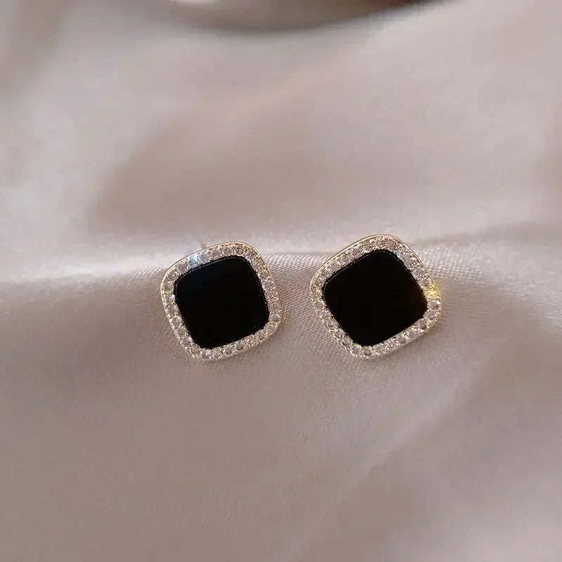 Elegant Women’s Stud Earrings – Assorted Designs with Zircon & Resin