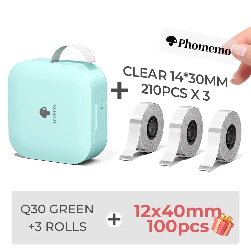 Phomemo Q30 Mini Portable Label Printer – Wireless Inkless Thermal Printing