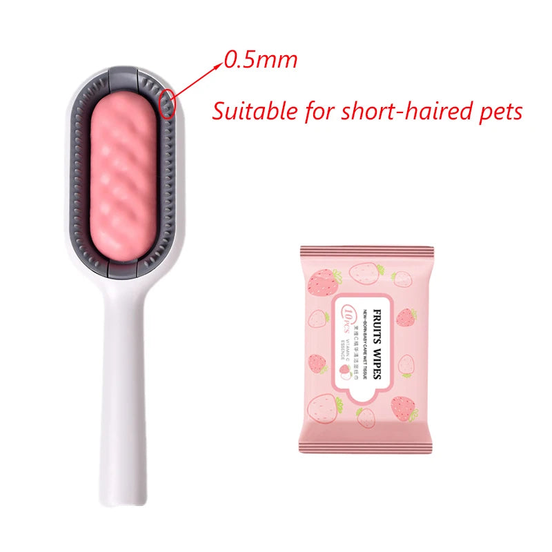 Pet Hair Removal Brush with Wipes – Easy & Efficient Cleaning for Cats & Dogs