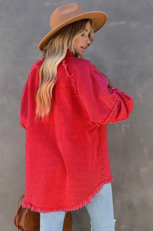 Colorful Denim Jacket with Tassels