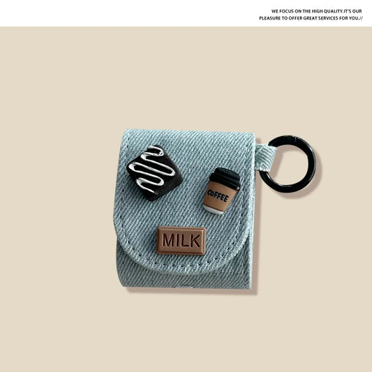 Handmade Denim Coffee AirPods Case – Unique Casual Vibe
