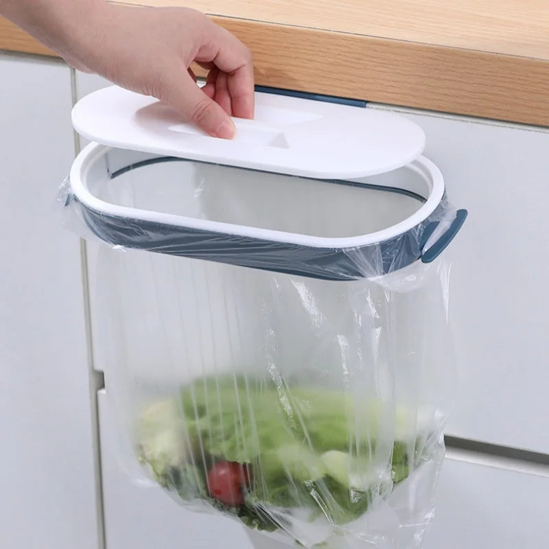 Hanging Trash Bag Holder – Cabinet Door Garbage Organizer