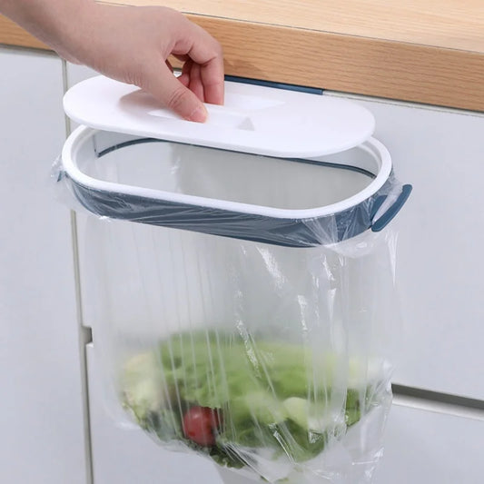 Hanging Trash Bag Holder – Cabinet Door Garbage Organizer