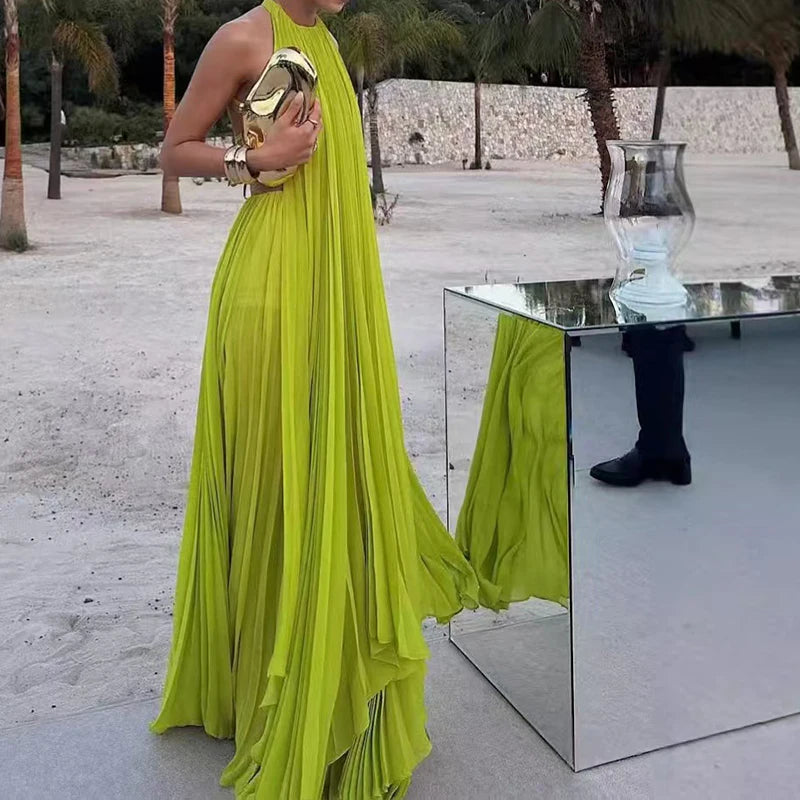 Sleeveless Backless Top and Long Skirt Set