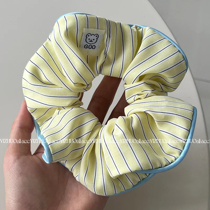 Large Korean Style Scrunchie – Candy Color Hair Tie for Bun or Ponytail