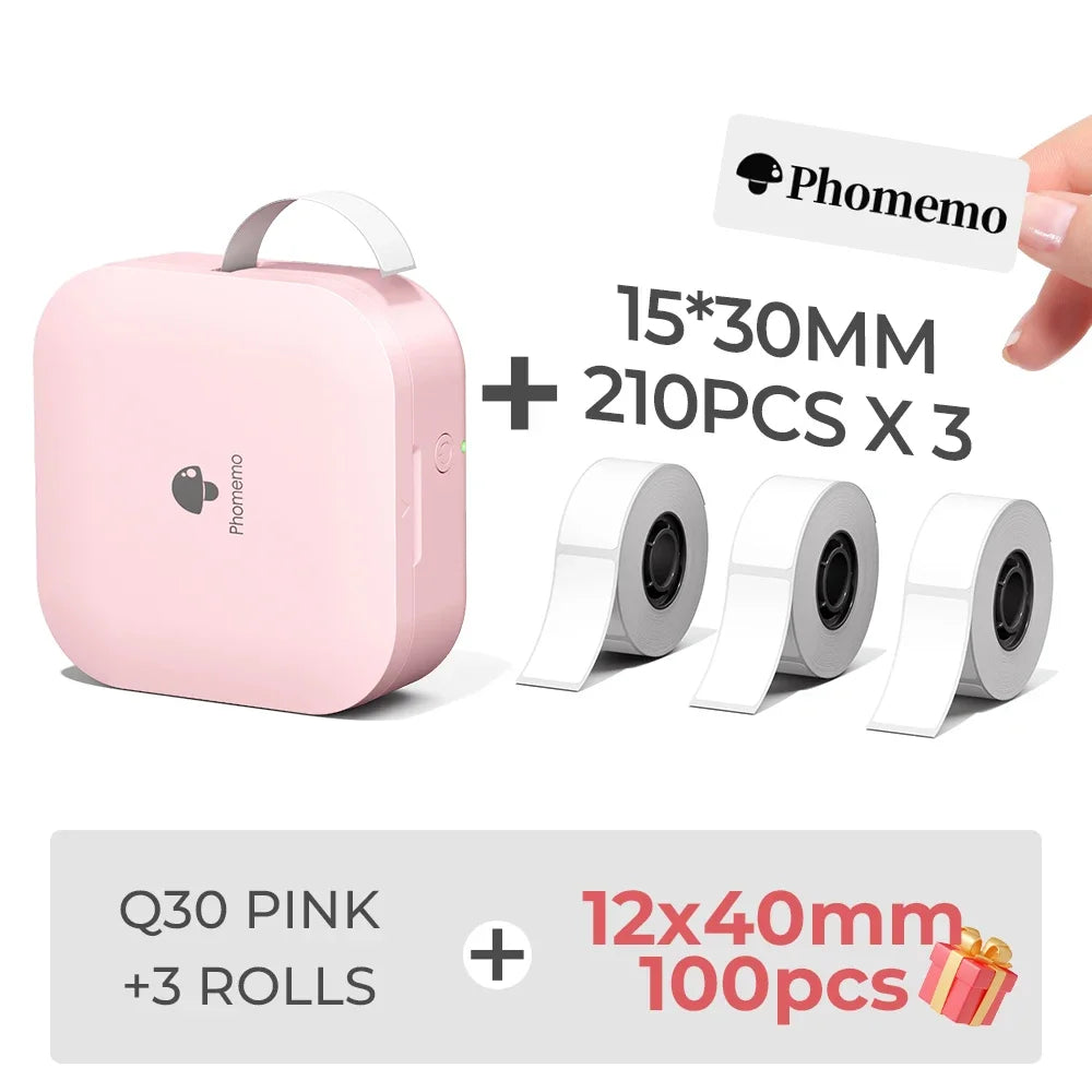 Phomemo Q30 Mini Portable Label Printer – Wireless Inkless Thermal Printing