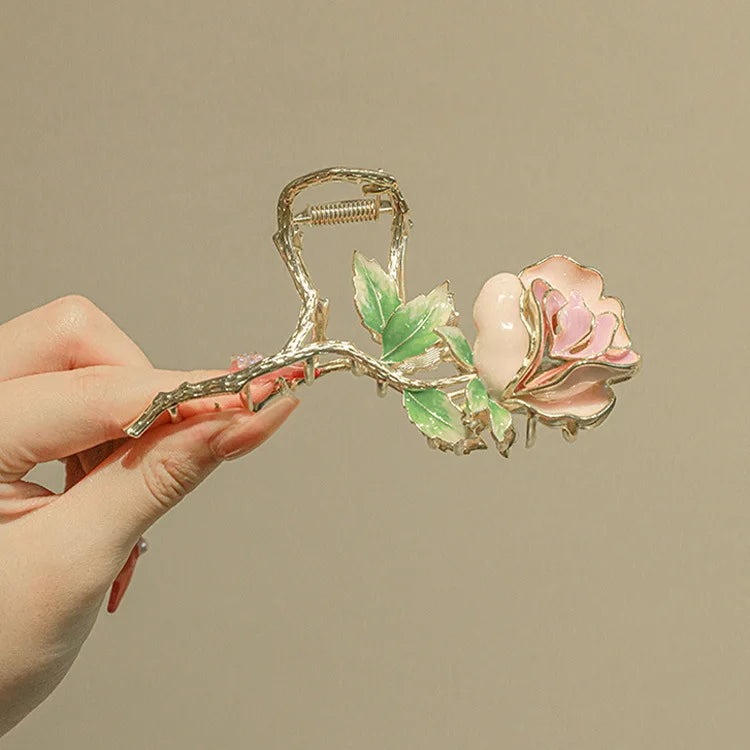 Elegant Flower Metal Hair Claw Clip for Women
