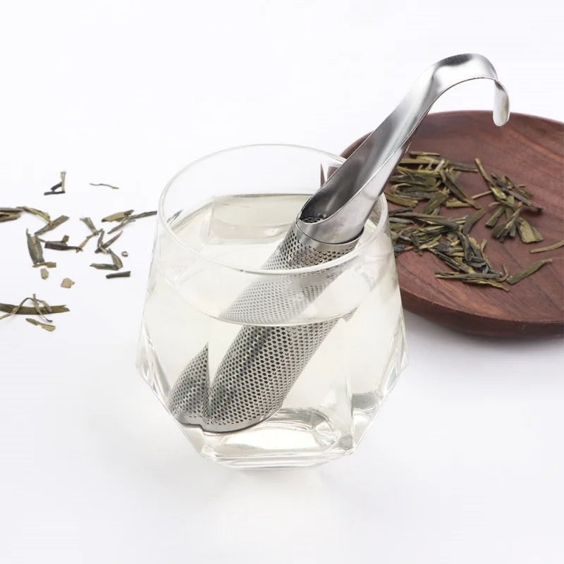 Stainless Steel Tea Infuser Pipe – Curved Handle Filter